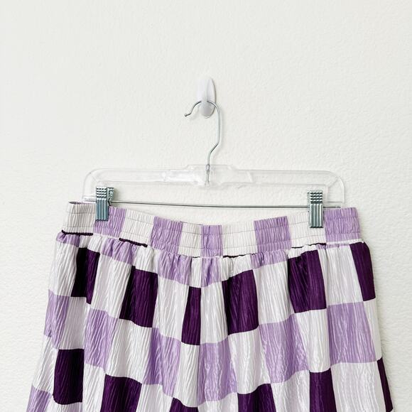 [Bourbon & Belles] Pretty Purple Checkerboard Print Textured Boxer Shorts Sz XL - Picture 5 of 12